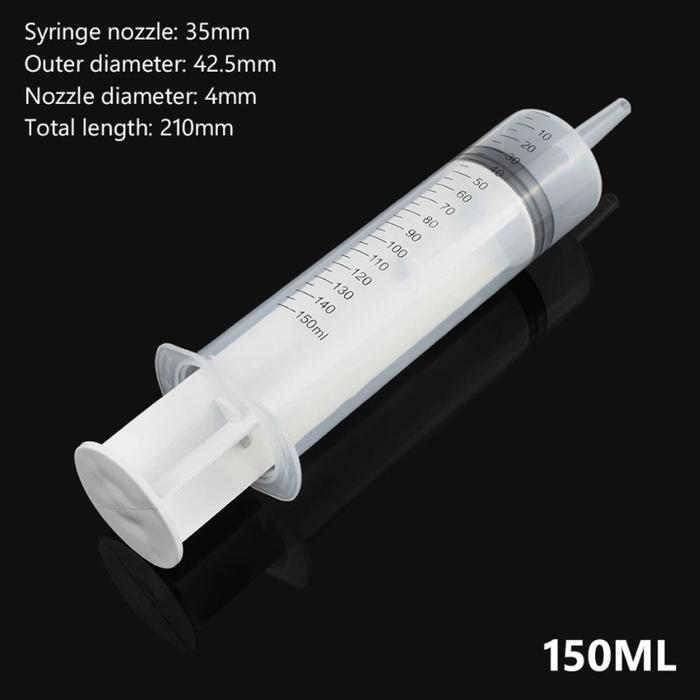 Jeringa de Plástico Desechable MXSYR-001-1 1 Pza 150 ml Plástico Transparente Jeringa de InyecciónInducción, SyrPro150