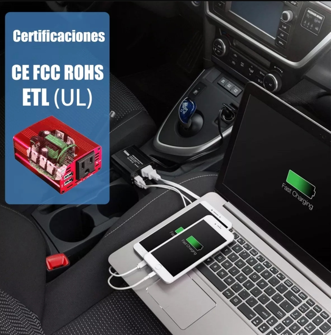 Inversor De Corriente Para Auto 150w, 12v-110v.