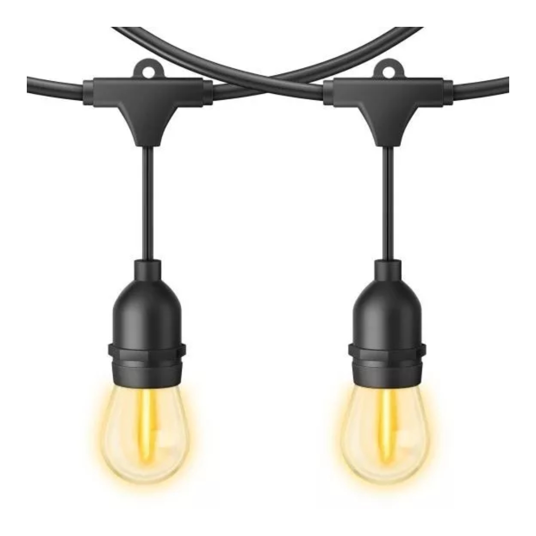 Serie Led Vintage De 24 Focos Para Exterior, Luz Calida