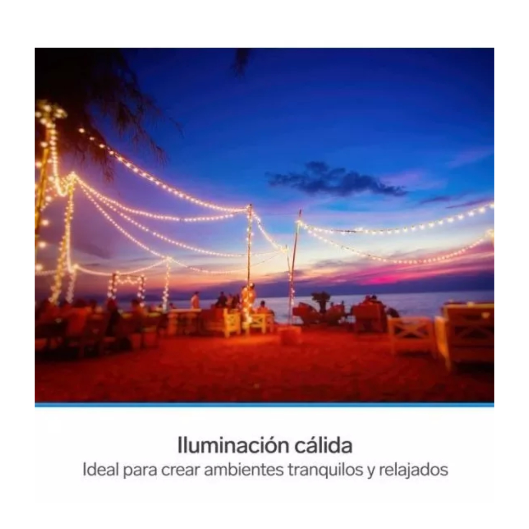 Serie Led Vintage De 24 Focos Para Exterior, Luz Calida
