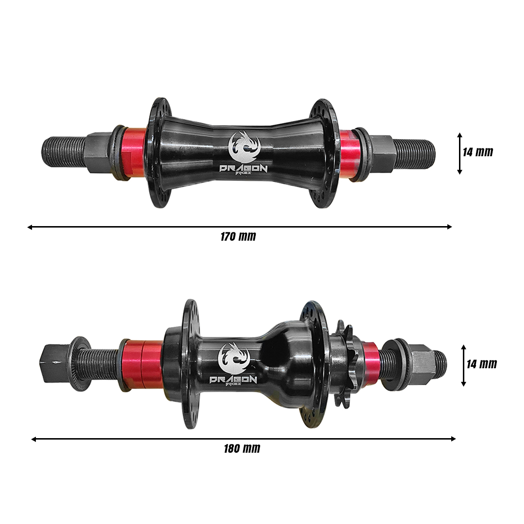 Par Bujes Mazas Bmx Delantera Y Trasera para Bicicleta 36h 14g Baleros Sellados
