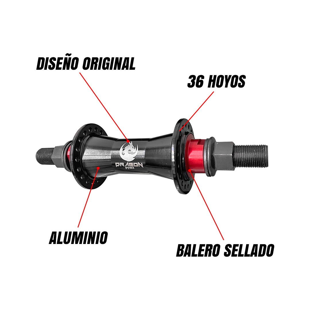 Par Bujes Mazas Bmx Delantera Y Trasera para Bicicleta 36h 14g Baleros Sellados