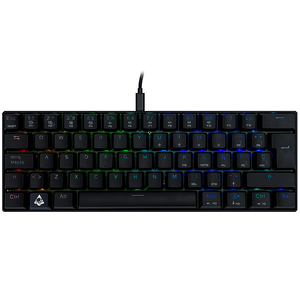 TECLADO MECANICO 60% MUNFROST DARK MOON NEGRO SWITCH RED
