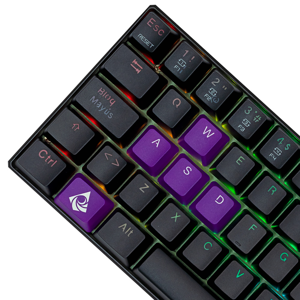 TECLADO MECANICO 60% MUNFROST DARK MOON NEGRO SWITCH RED