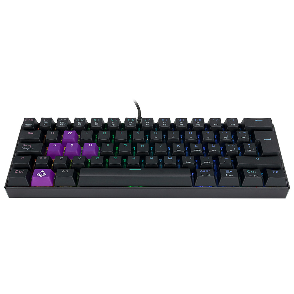 TECLADO MECANICO 60% MUNFROST DARK MOON NEGRO SWITCH RED