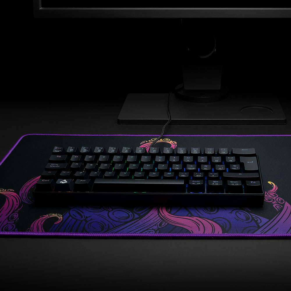 TECLADO MECANICO 60% MUNFROST DARK MOON NEGRO SWITCH RED