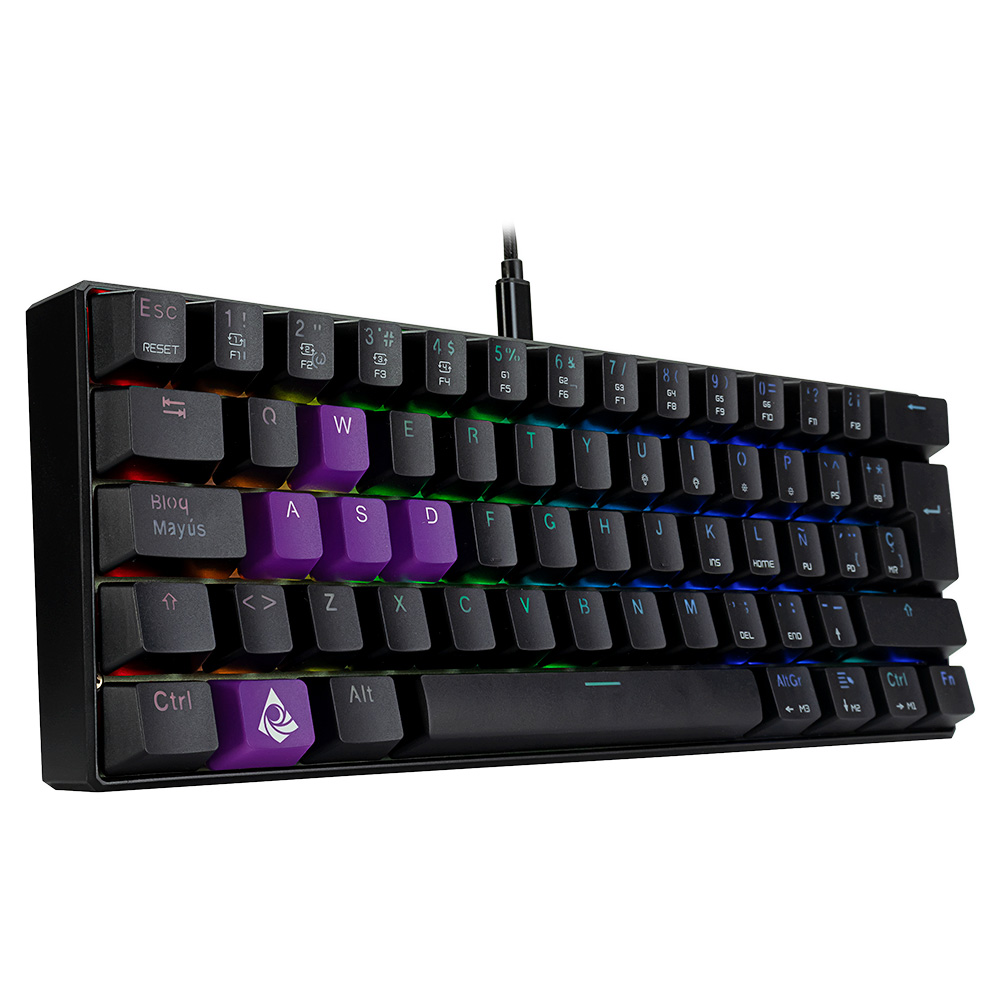 TECLADO MECANICO 60% MUNFROST DARK MOON NEGRO SWITCH RED