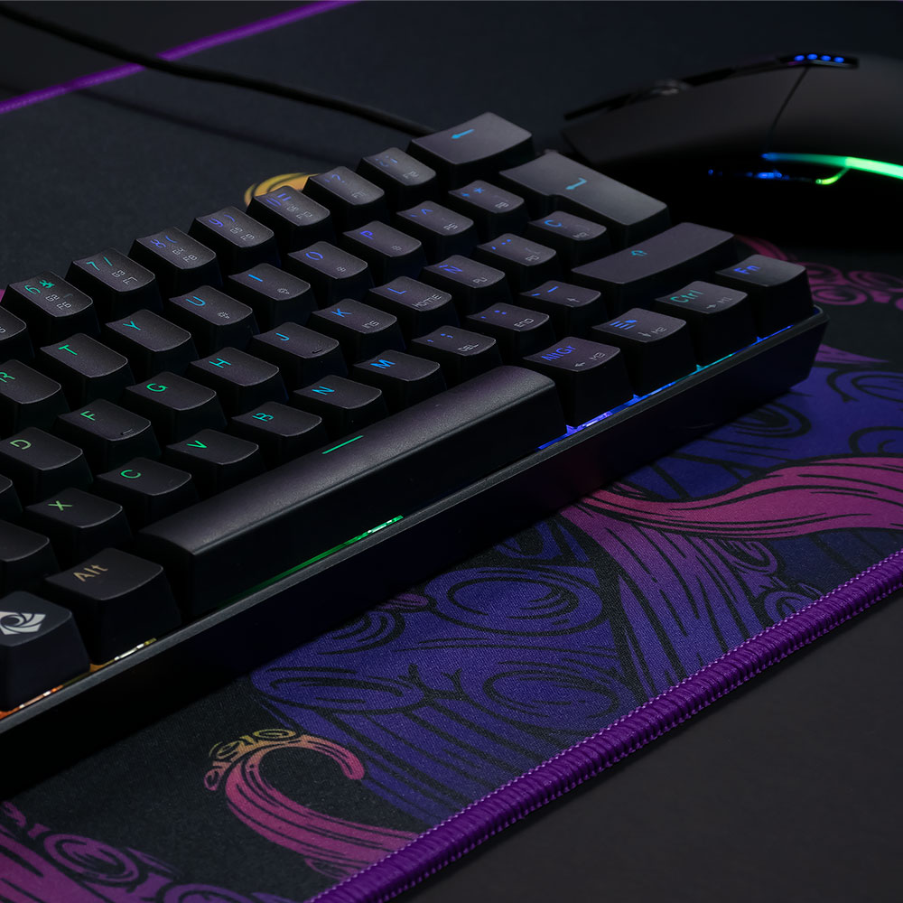 TECLADO MECANICO 60% MUNFROST DARK MOON NEGRO SWITCH RED