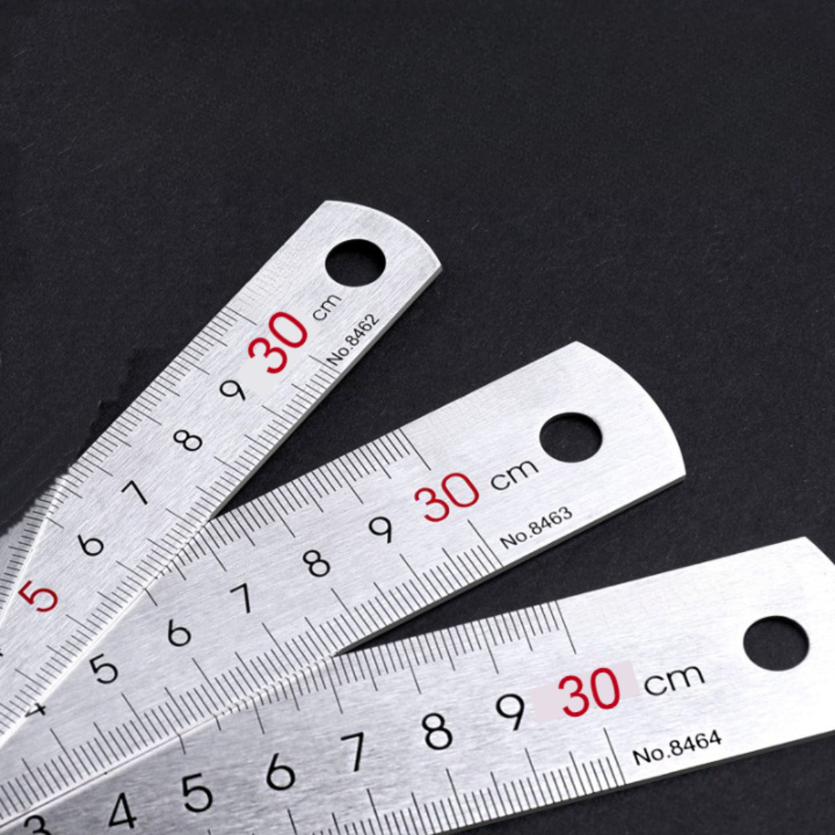 Reglas Acero Inoxidable - Pack 2 Reglas De 15 Cm Y 30 Cm Doble Escala Con Agujero Para Colgar G 269503