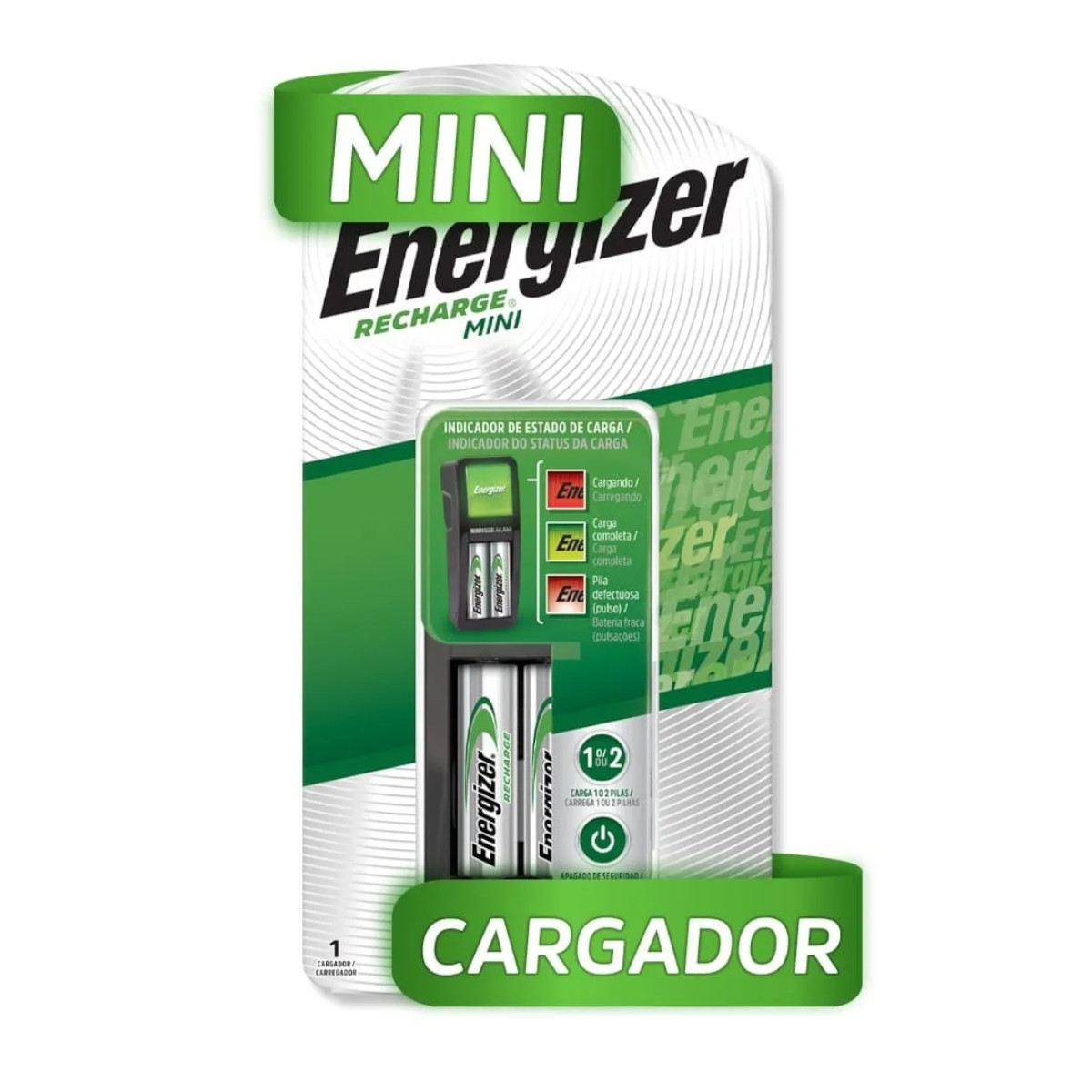 Cargador Pilas Baterías Energizer Recargables + 2 Piezas AA