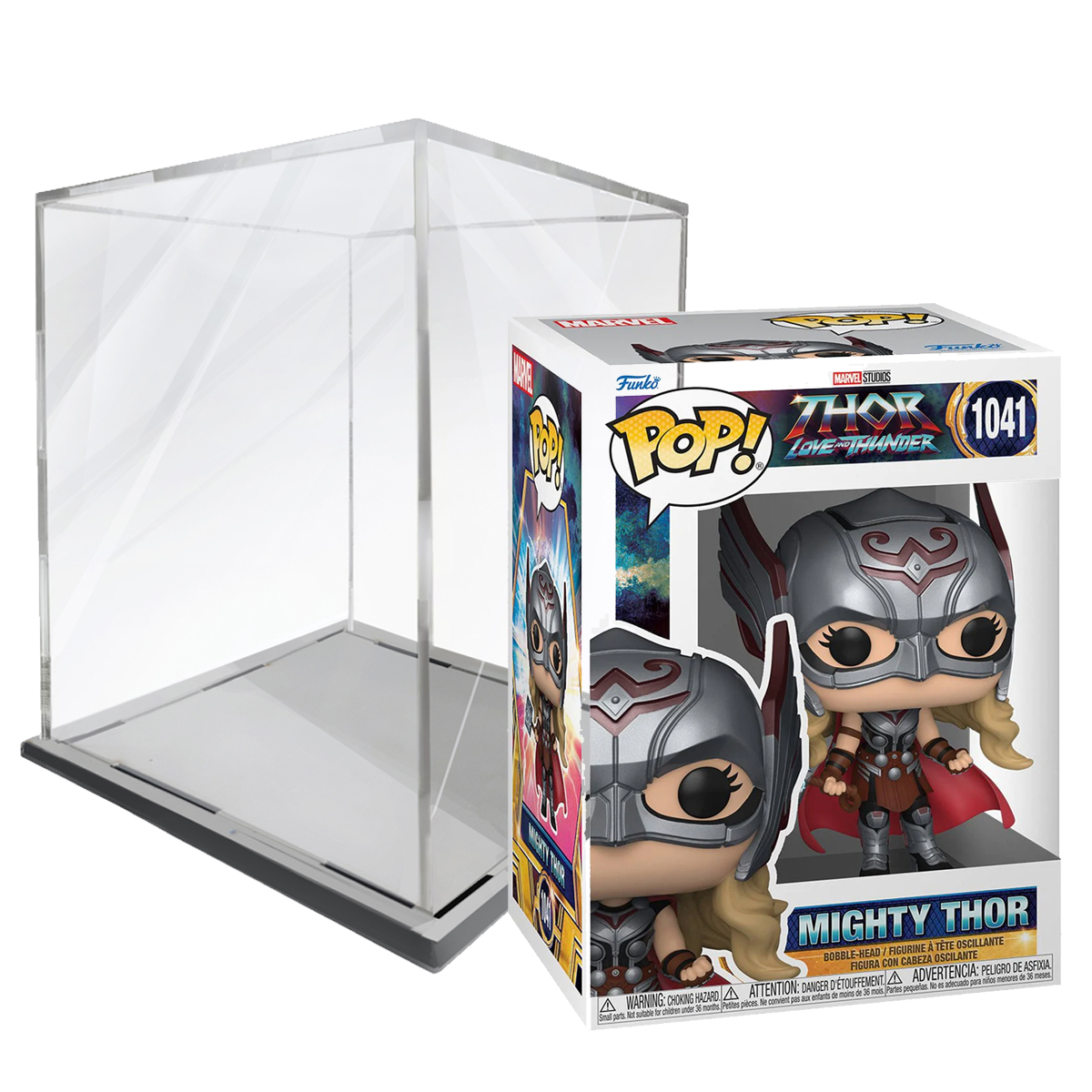Funko Pop Mighty Thor #1041 Pelicula Amor Y Trueno Marvel con Protector de Acrilico
