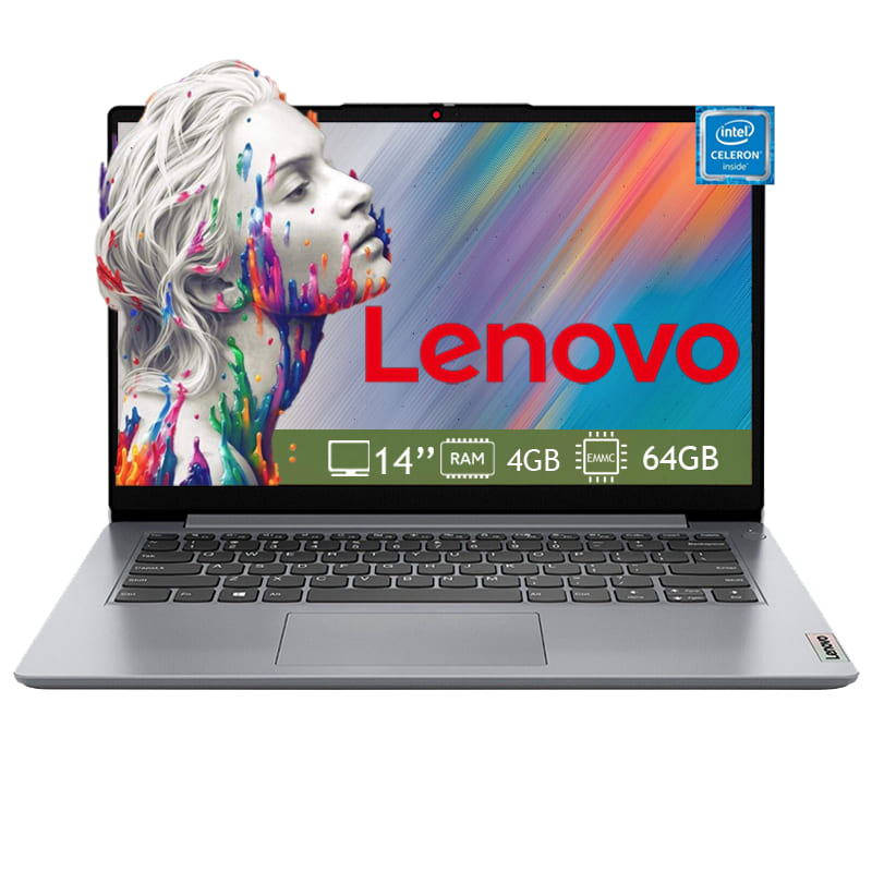 Laptop Lenovo Ideapad 1 14IGL7 Intel Celeron N4020 Ram 4GB- Disco 64GB Windows 11 - Plateada