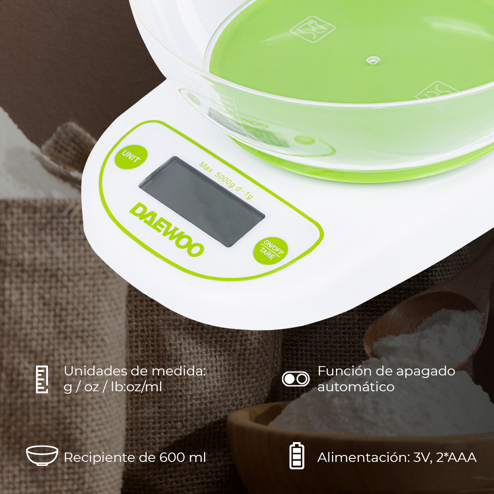 Báscula de cocina digital Daewoo DKS-2054