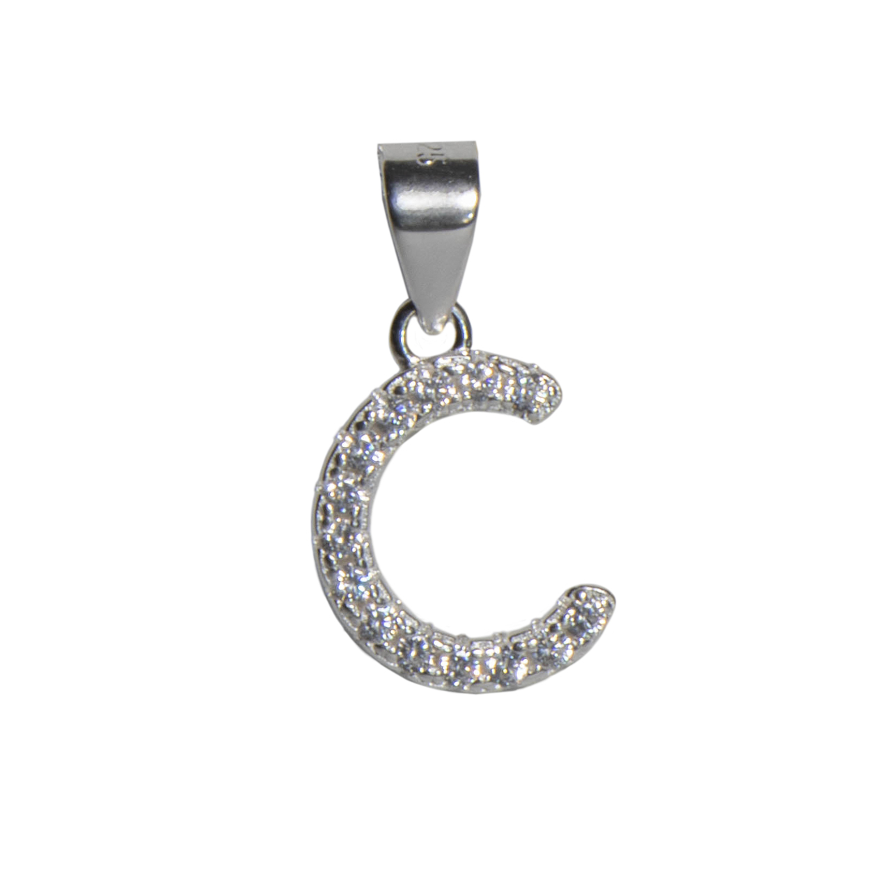 Dije letra C abecedario plata 925 + cadena plata 925 inicial