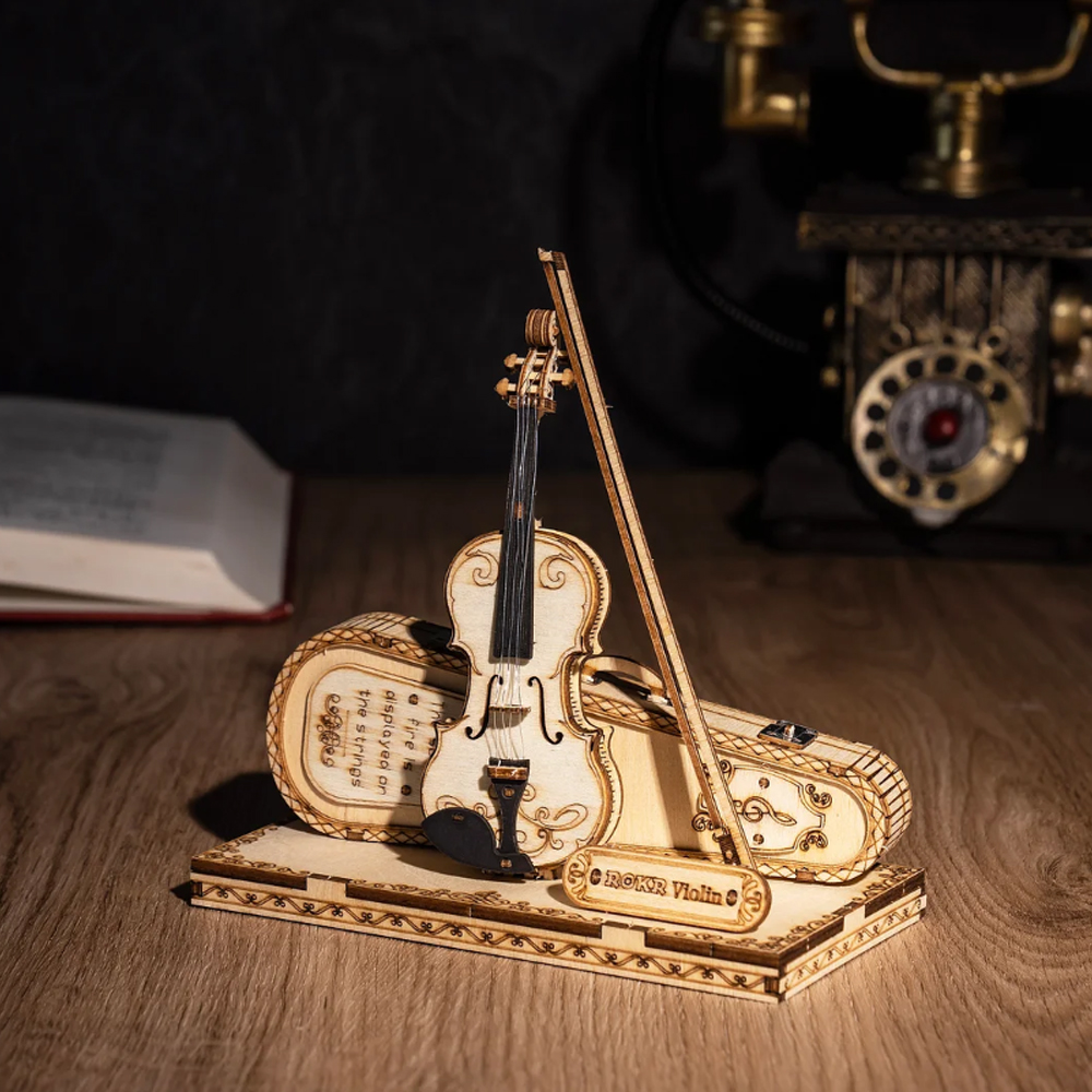 Rompecabezas Violín Capriccio Armar Bloques Madera Robotime