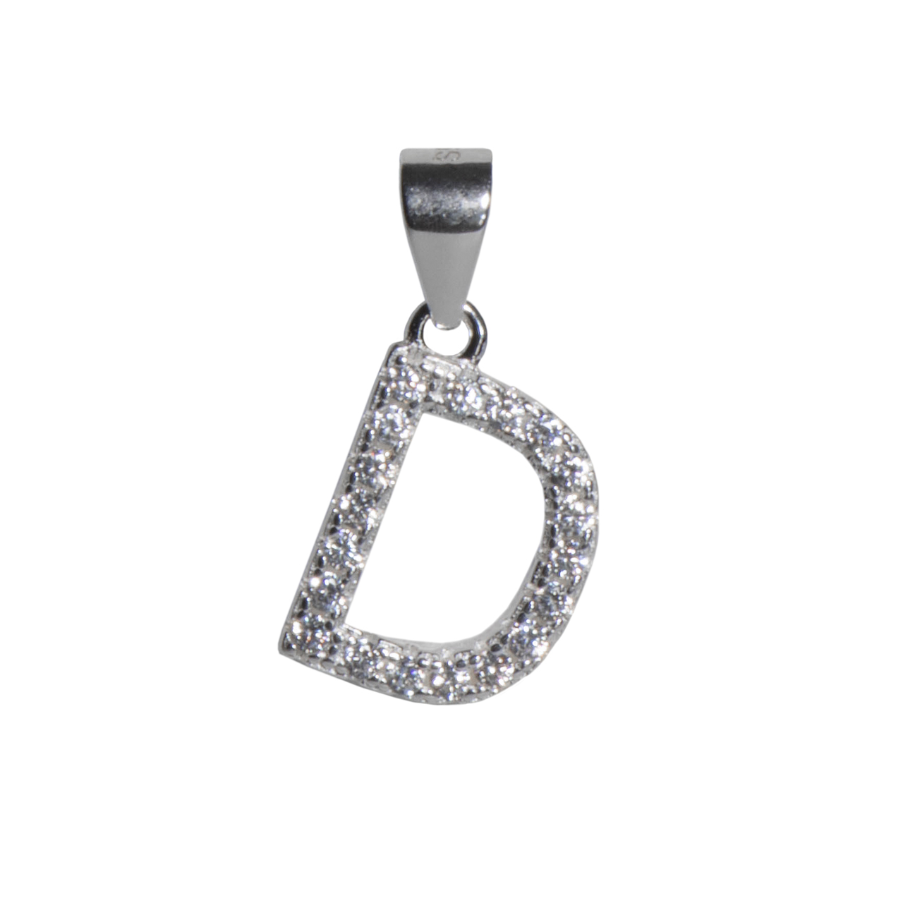 Dije letra D abecedario plata 925 + cadena plata 925 inicial