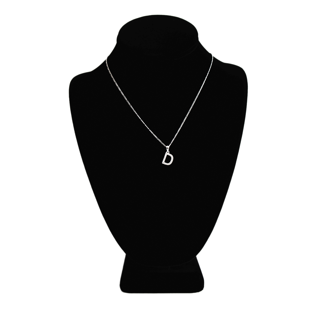 Dije letra D abecedario plata 925 + cadena plata 925 inicial