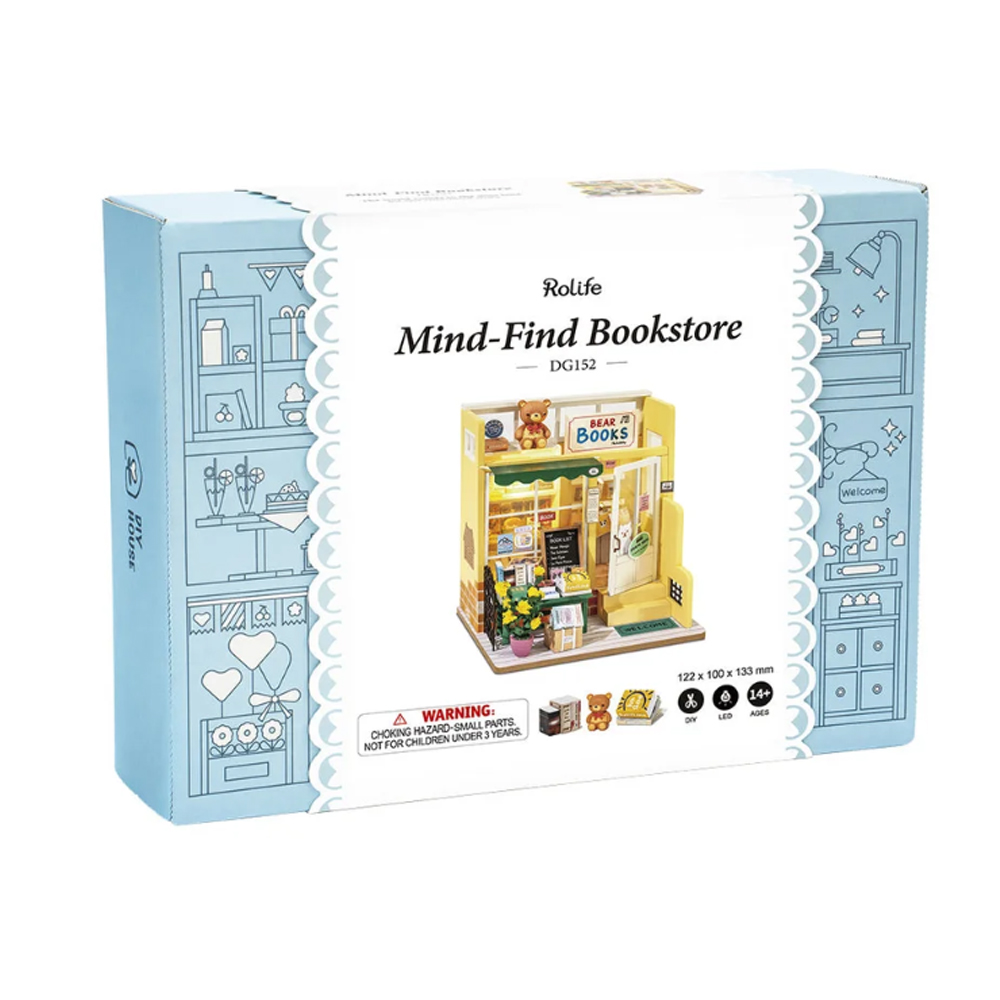 Rompecabezas Librería Mind-Find Armar Bloques Madera Robotime