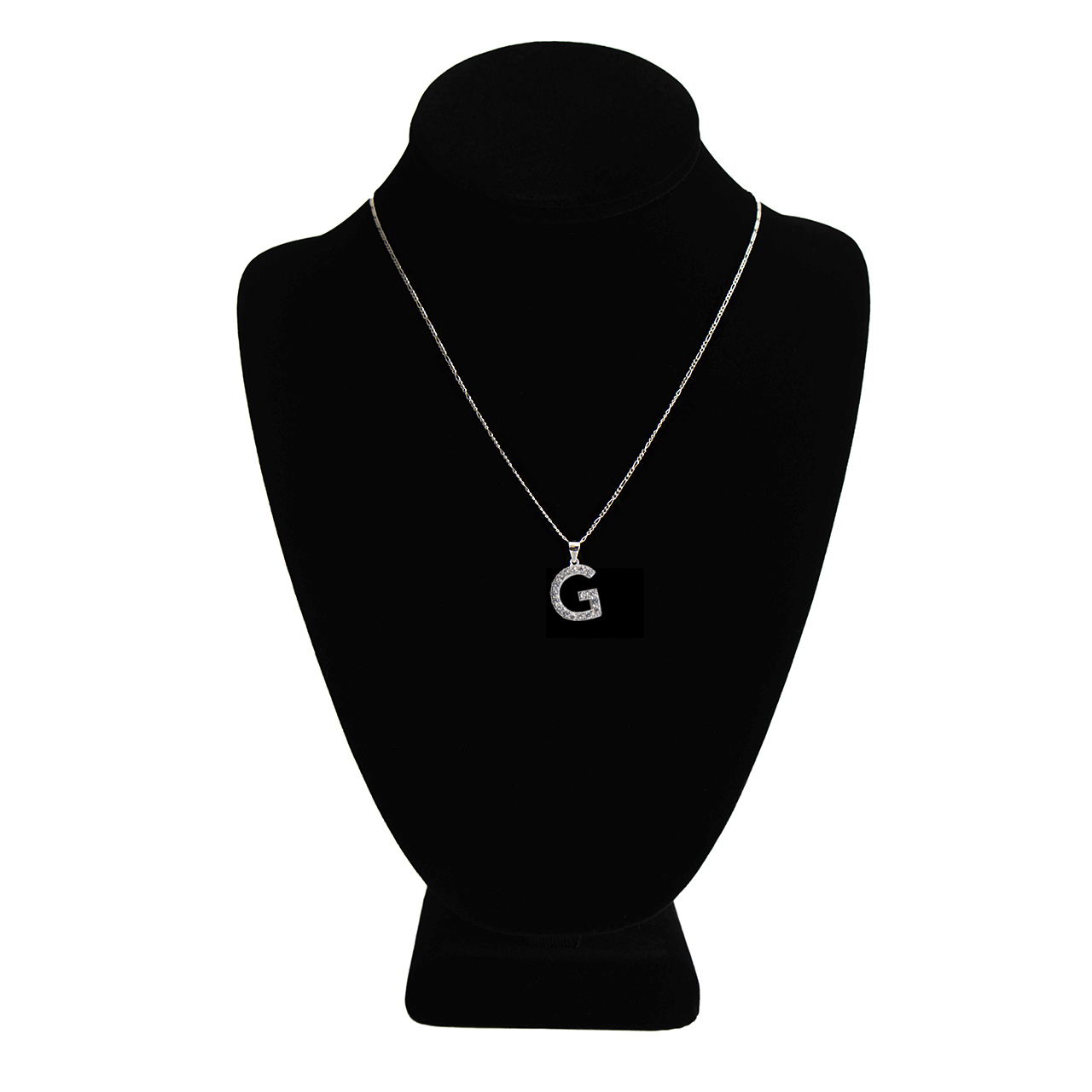 Dije letra G abecedario plata 925 + cadena plata 925 inicial