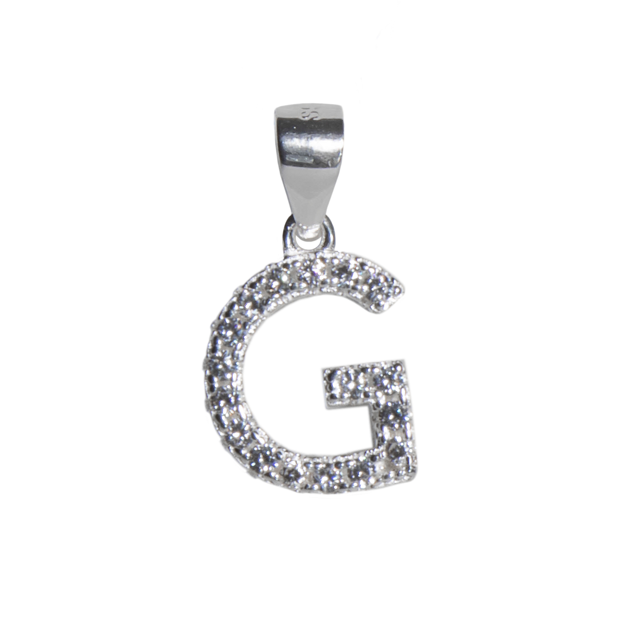 Dije letra G abecedario plata 925 + cadena plata 925 inicial