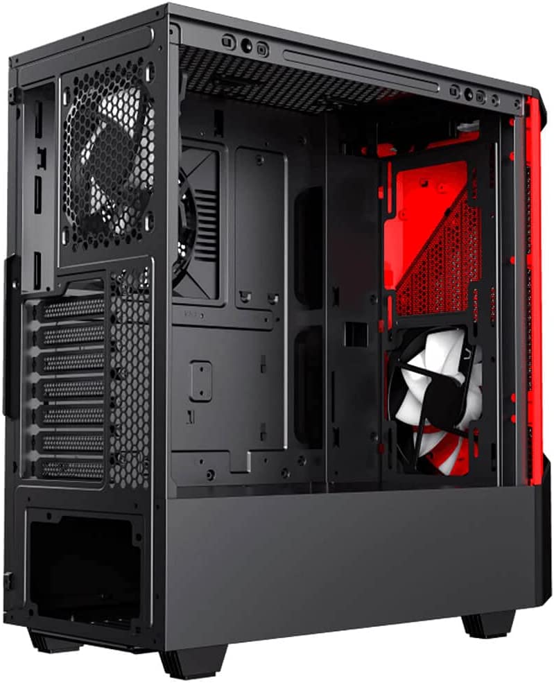 GABINETE MUNFROST PANDA PRO NEGRO/ROJO CON FUENTE 550W