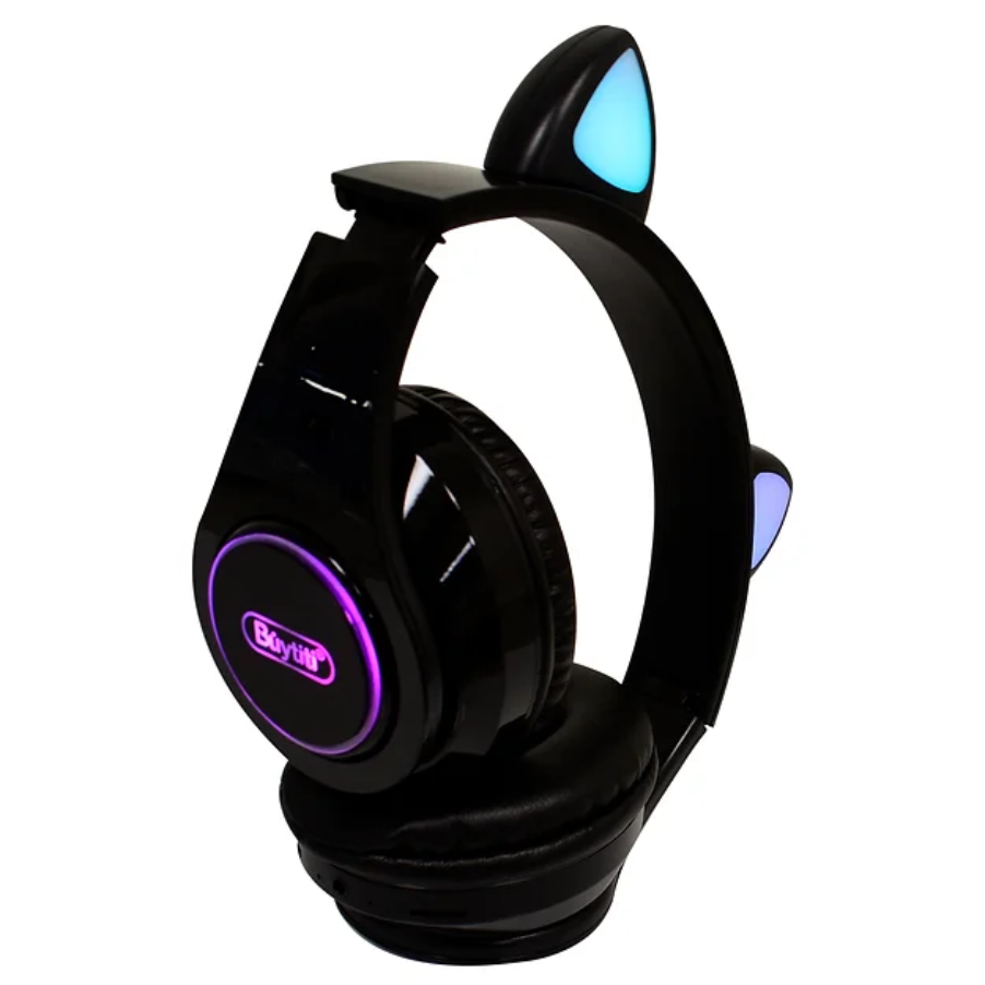 Audifonos Bluetooth luz RGB con orejas de gato