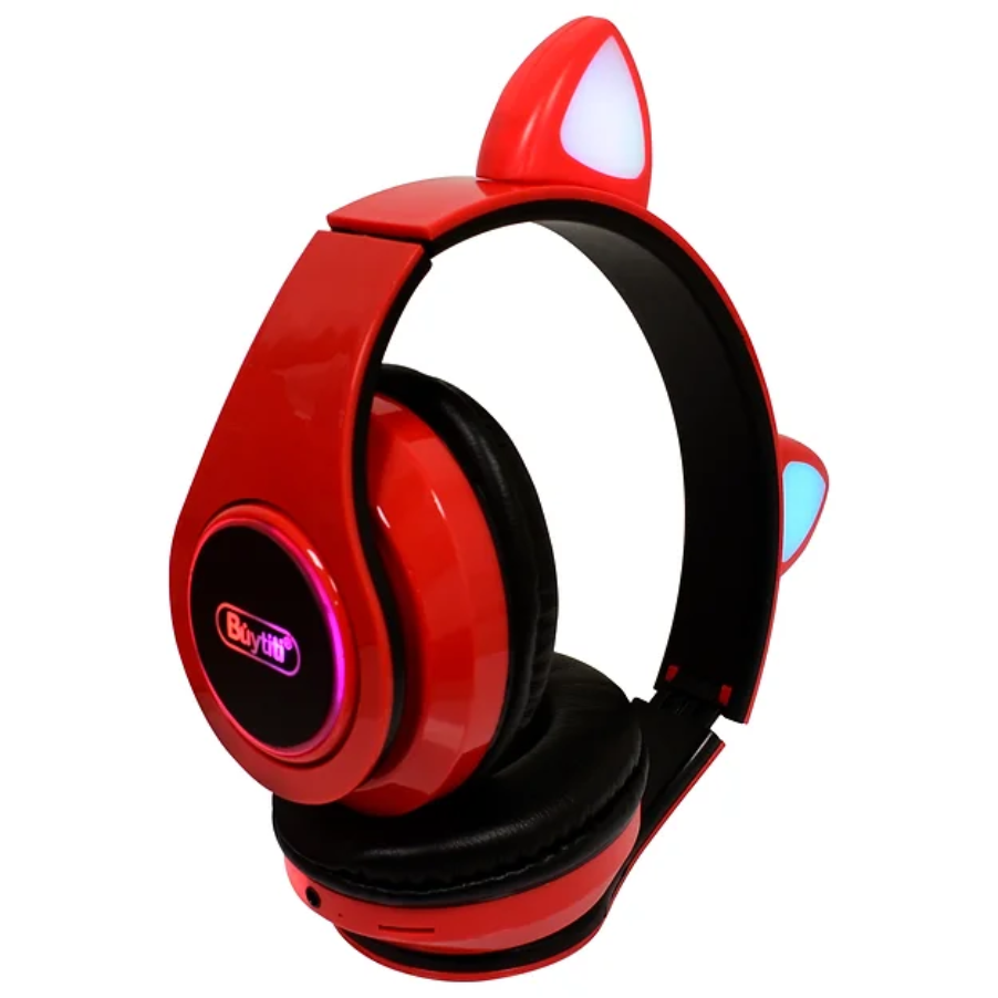 Audifonos Bluetooth luz RGB con orejas de gato