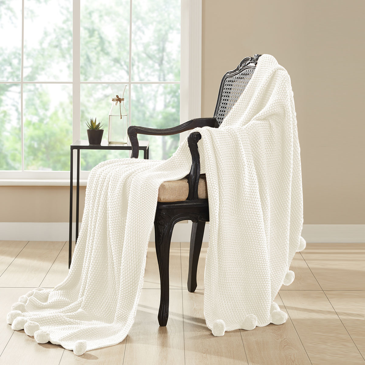 Frazada Tejida, Blanca