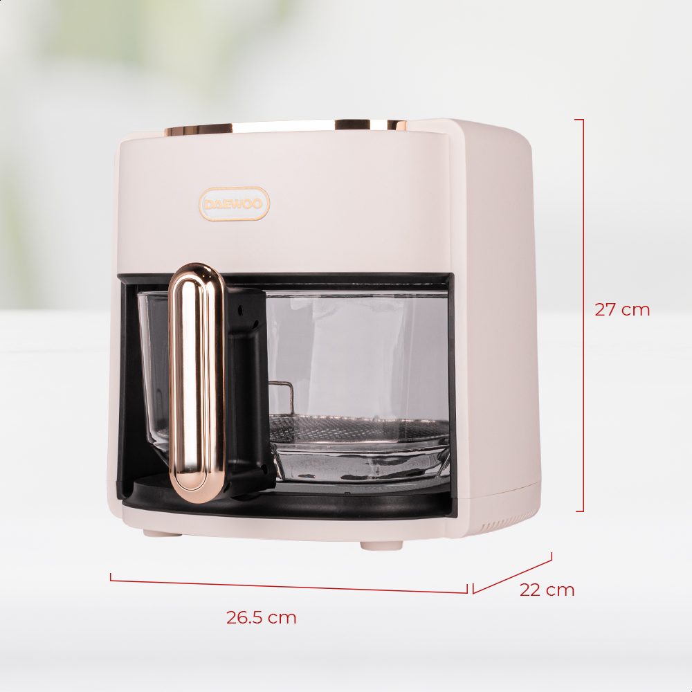 Freidora de aire Daewoo DAF-1886 cesto de vidrio templado