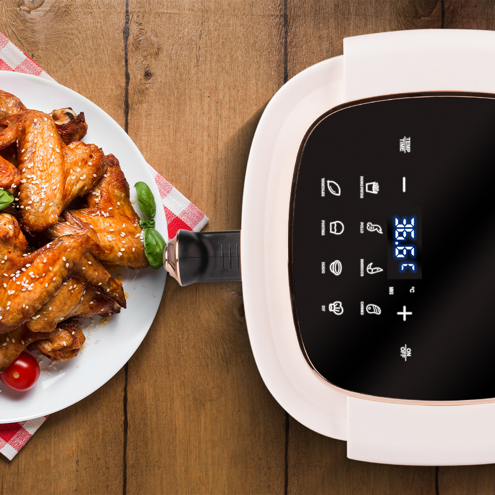 Freidora de aire Daewoo DAF-1886 cesto de vidrio templado