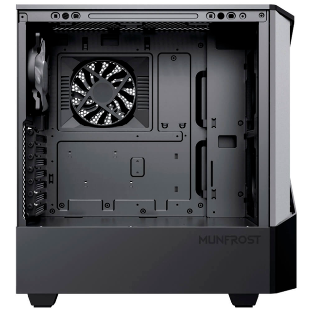 GABINETE MUNFROST PANDA PRO NEGRO/GRIS CON FUENTE 550W