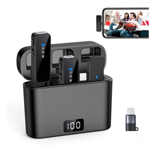 Lavalier Micrófono SmartMic inalámbrico Bluetooth para iPhone y Android,  Micrófono de solapa inalámbrico de 50 pies Micrófono inteligente - K&F  Concept