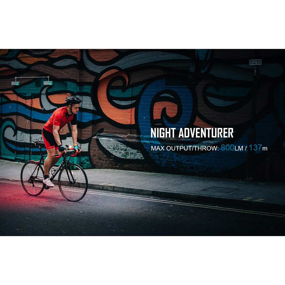 Luz Delantera Recargable para Bicicleta RN 800 Negra Olight