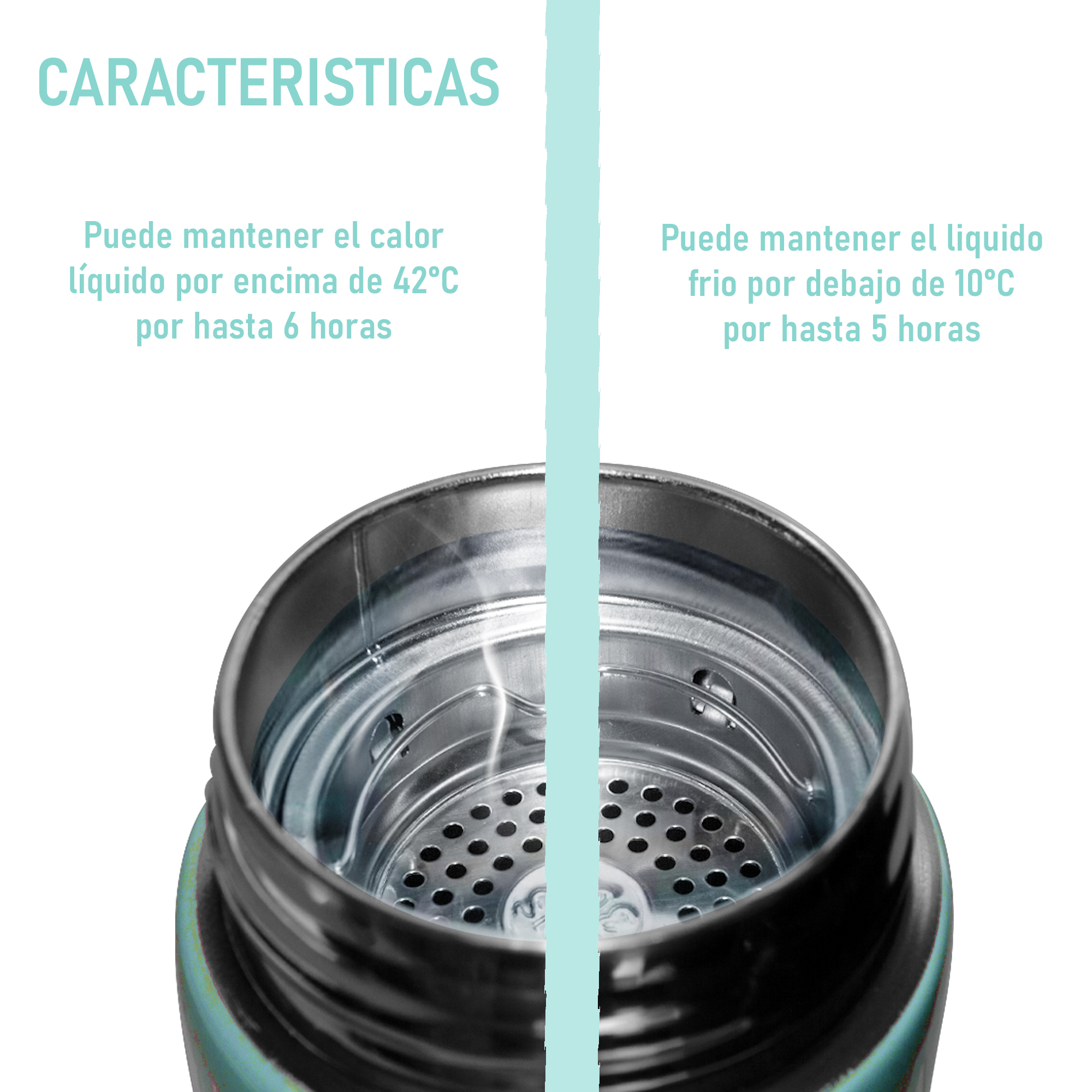 Termo Digital Inteligente de Acero Inoxidable 500ml Cactus Azul