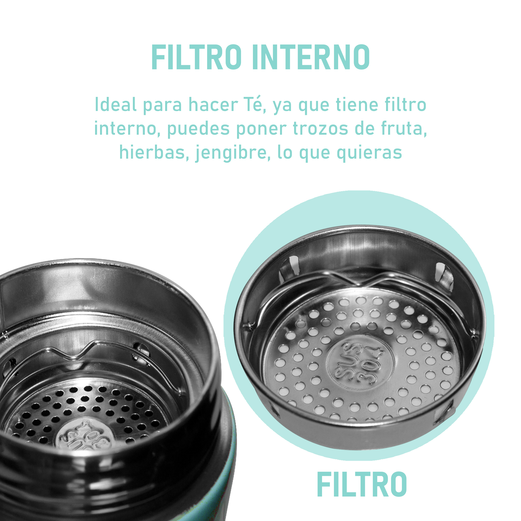 Termo Digital Inteligente de Acero Inoxidable 500ml Cactus Azul