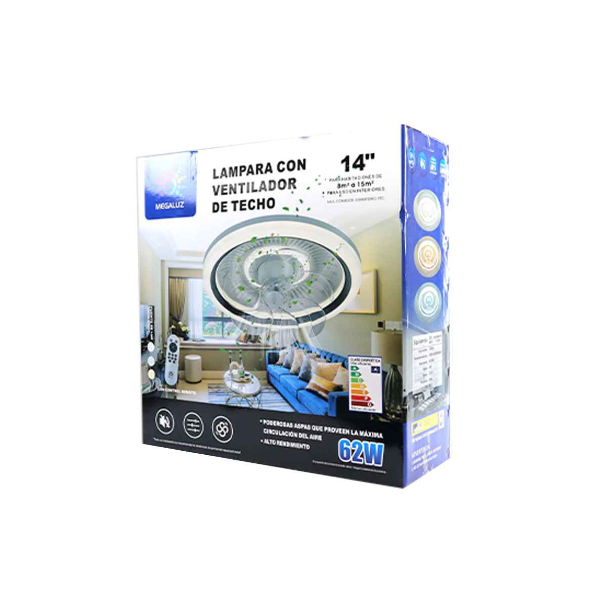 Ventilador de Techo con Lámpara LED Megaluz F60160