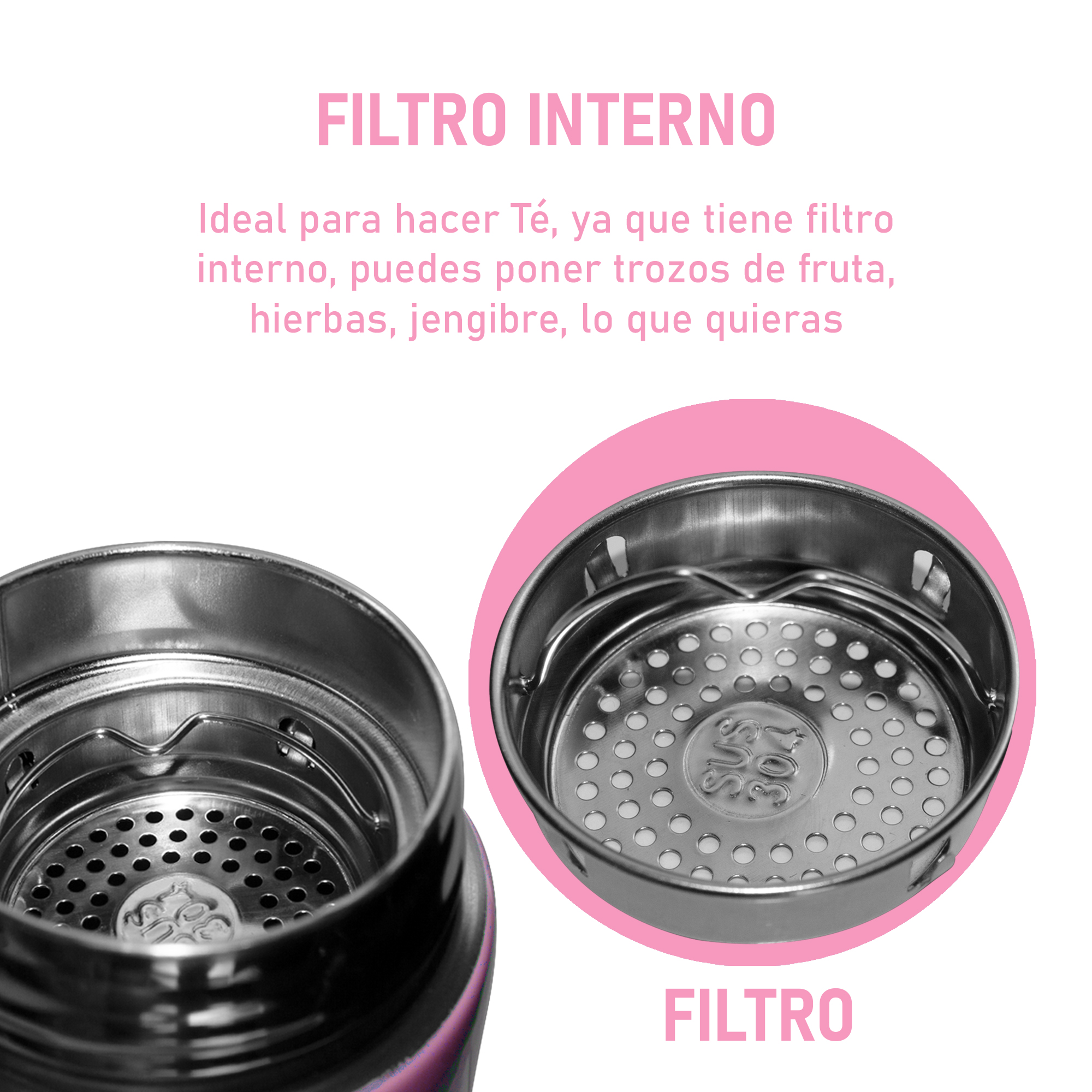 Termo Digital Inteligente de Acero Inoxidable 500ml Cactus Rosa