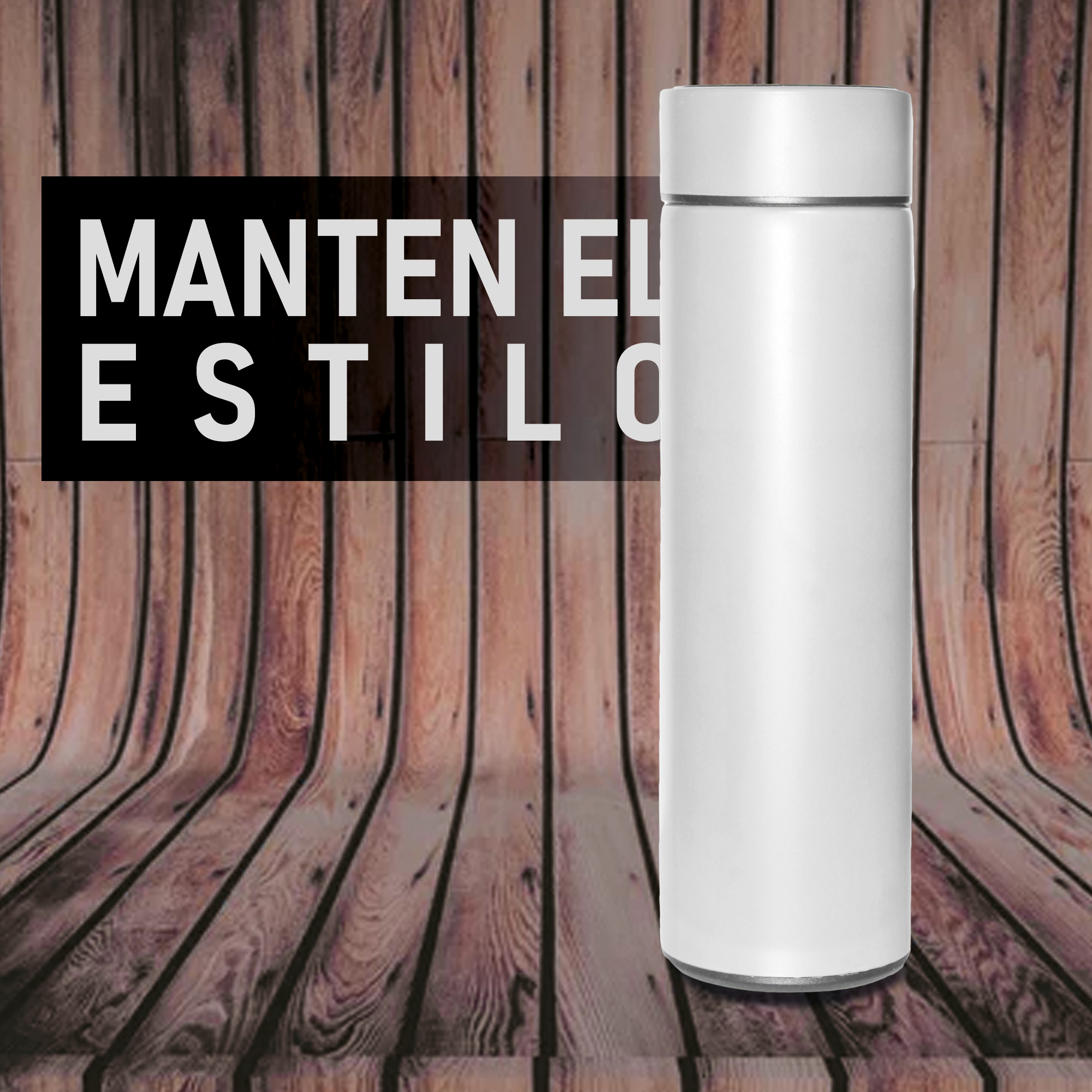 Termo Digital Inteligente Acero Inoxidable 500ml Blanco