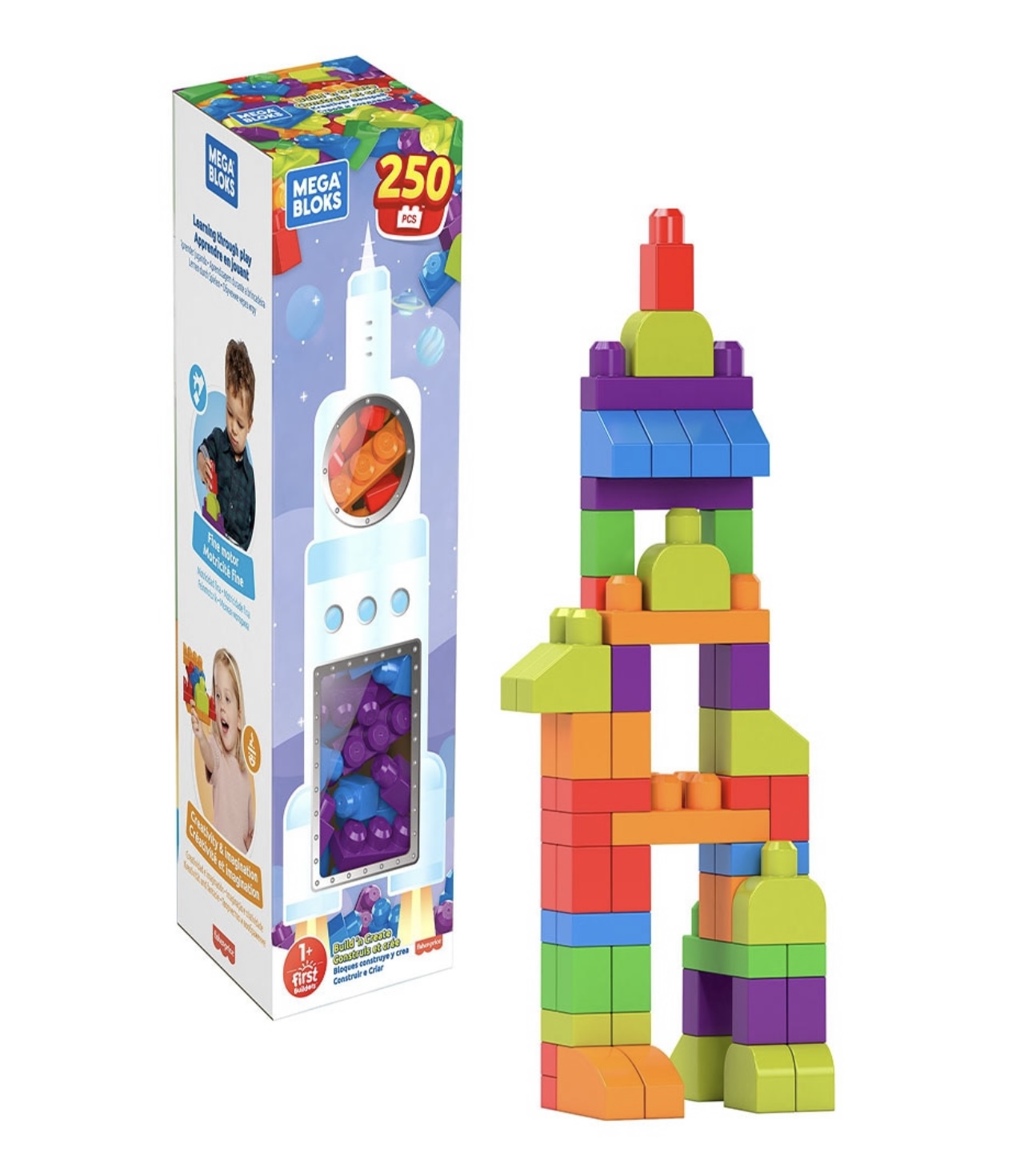 Mega Bloks Set Construcción Mattel Construye Y Crea 250 Pzas