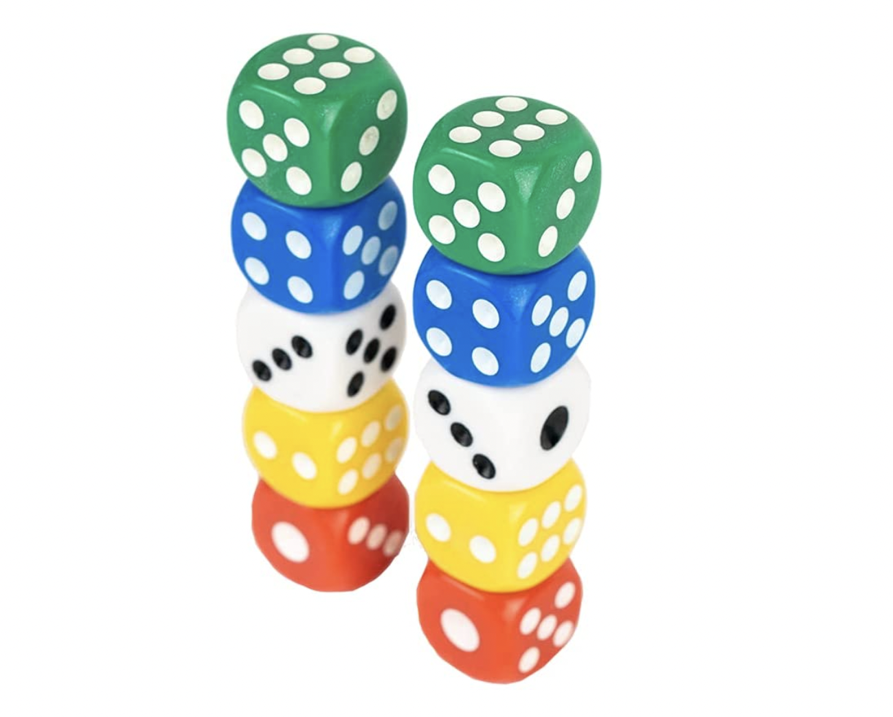 Set De 50 Dados De 14 Mm En 10 Colores Surtidos, Con Caja De Almacenamiento, Ideales Para Juegos De Mesa Y Fiestas