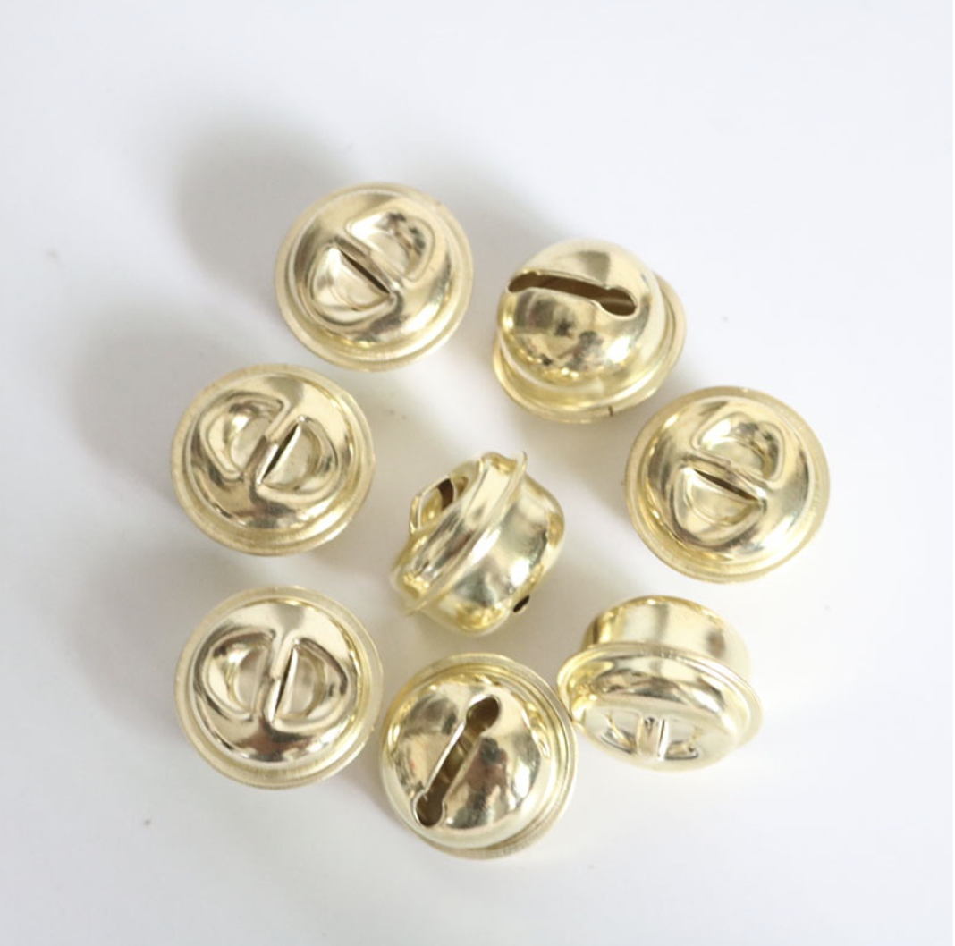 100pcs Cascabeles Dorados para Decoración de Navidad y Manualidades DIY 10mm