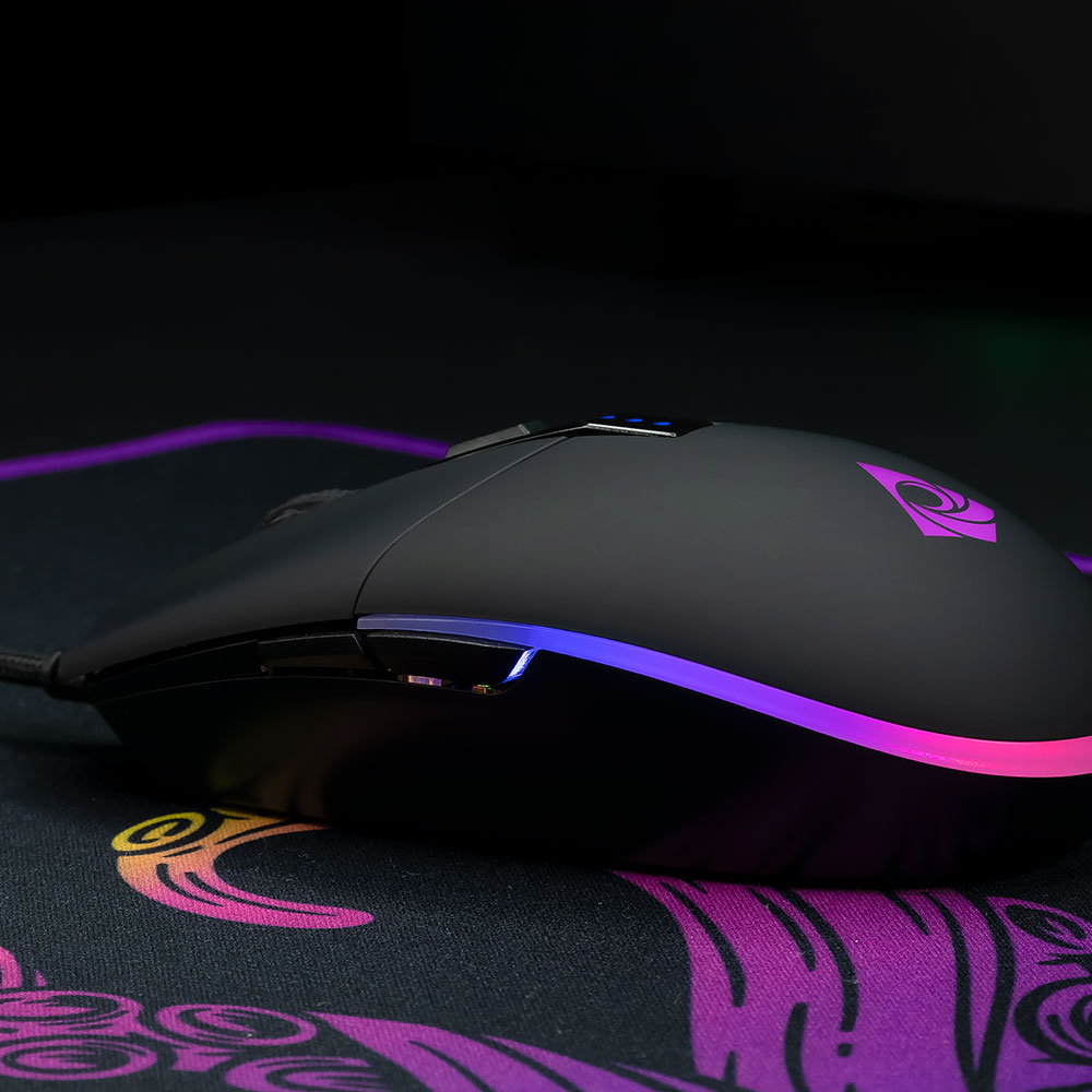 MOUSE GAMER MUNFROST TRITON BLACK RGB