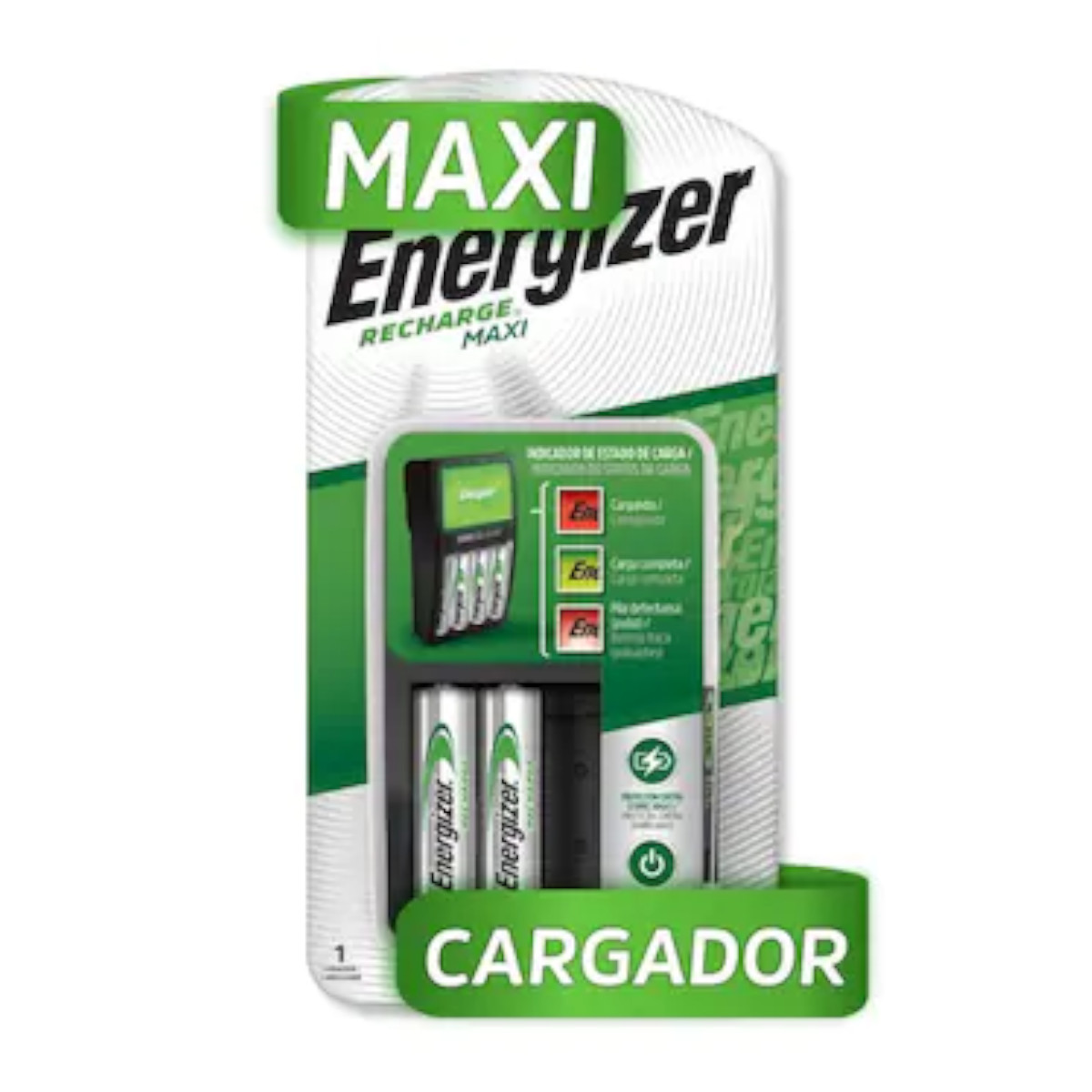 Cargador Pilas Baterías Energizer Recargables + 2 Piezas AA