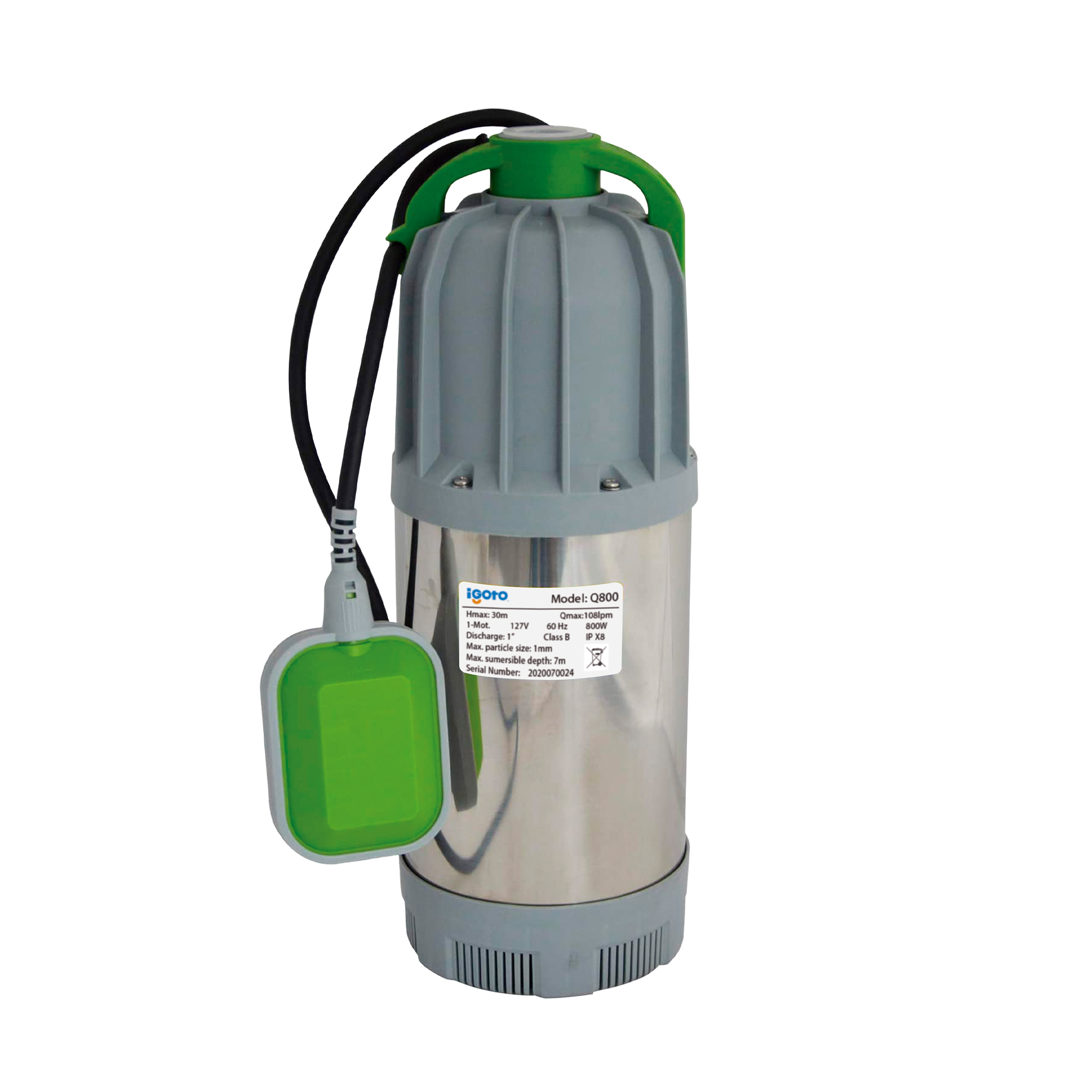 Bomba Sumergible De Acero Inoxidable 1 Hp, Igoto Q800