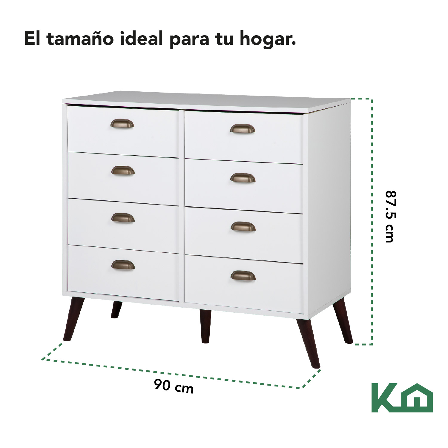 Mueble Cajonero Comoda Organiador Ropa 8 Cajones 90cm Blanco 