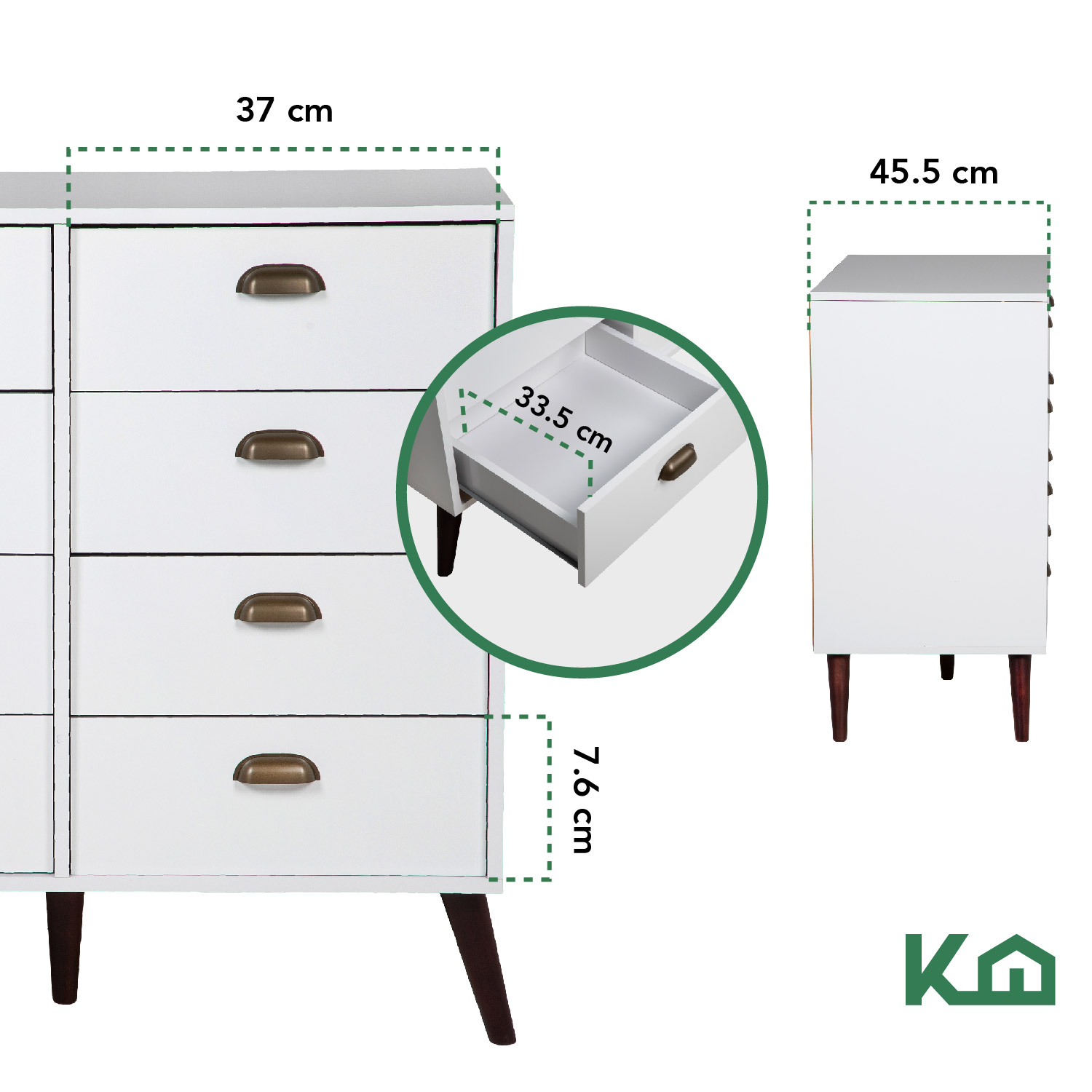 Mueble Cajonero Comoda Organiador Ropa 8 Cajones 90cm Blanco 