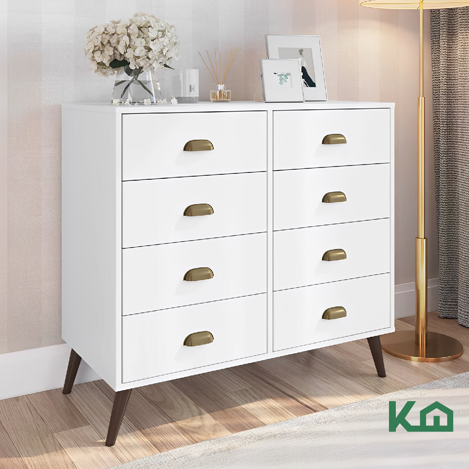 Mueble Cajonero Comoda Organiador Ropa 8 Cajones 90cm Blanco 