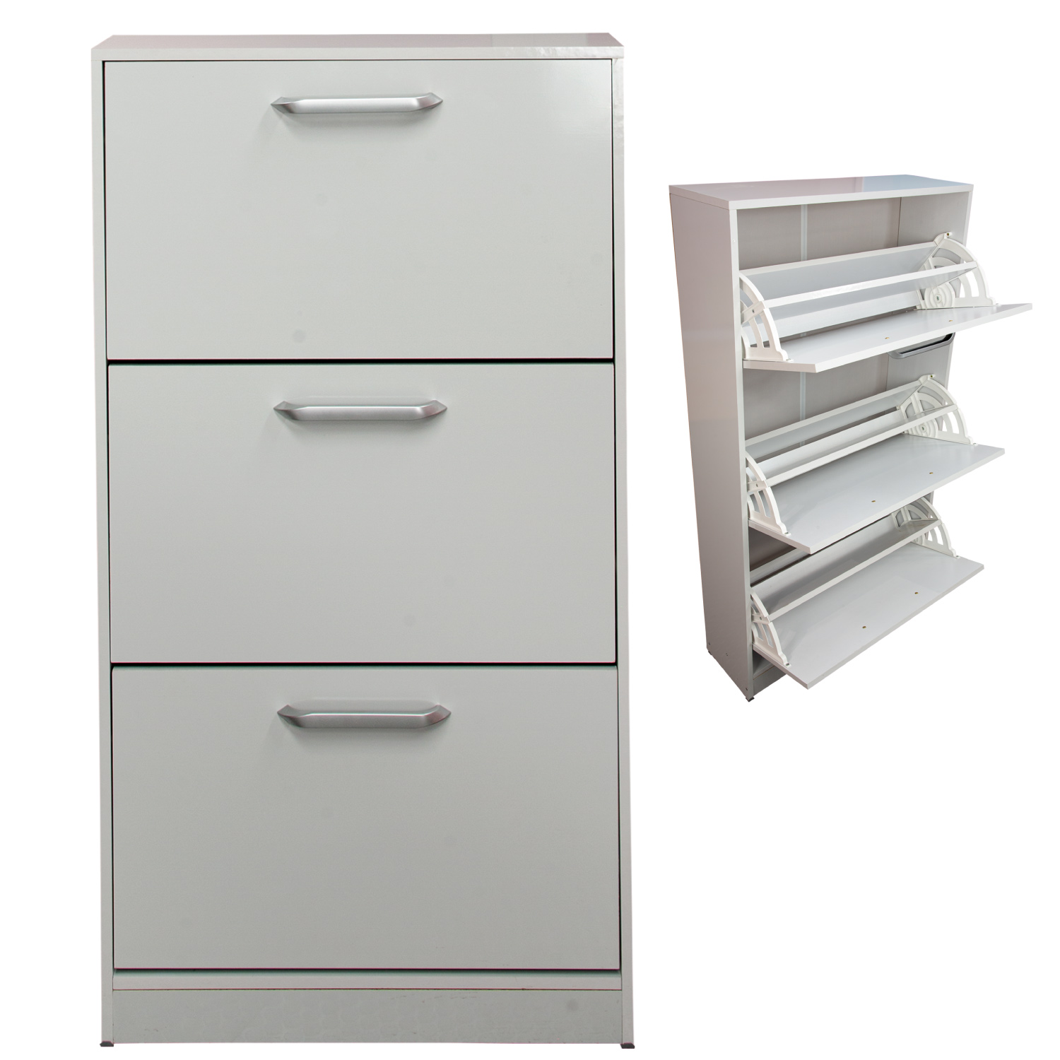 Mueble Zapatero Zapatera Organizador Madera 18 Pares Hogar Blanco