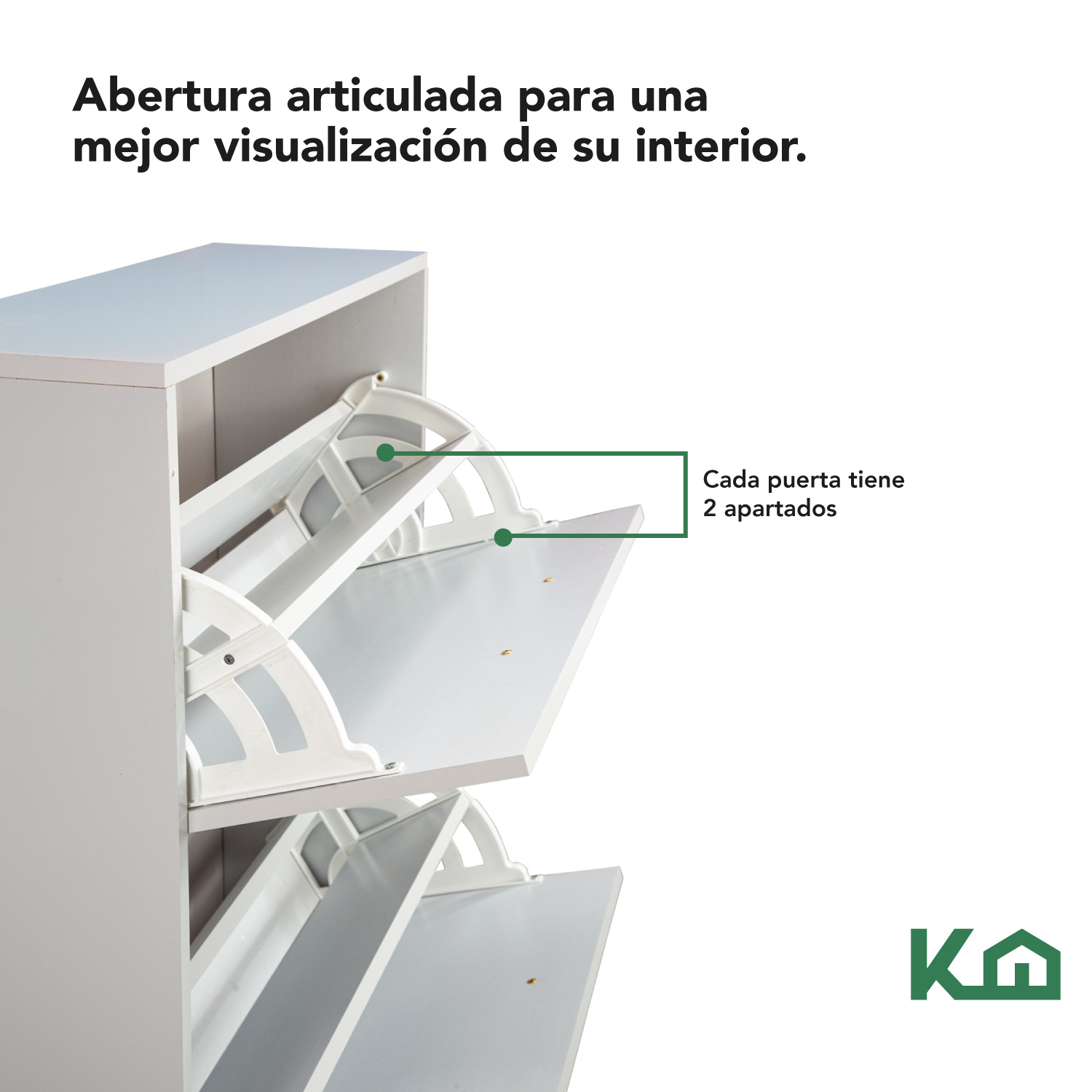 Mueble Zapatero Zapatera Organizador Madera 18 Pares Hogar Blanco