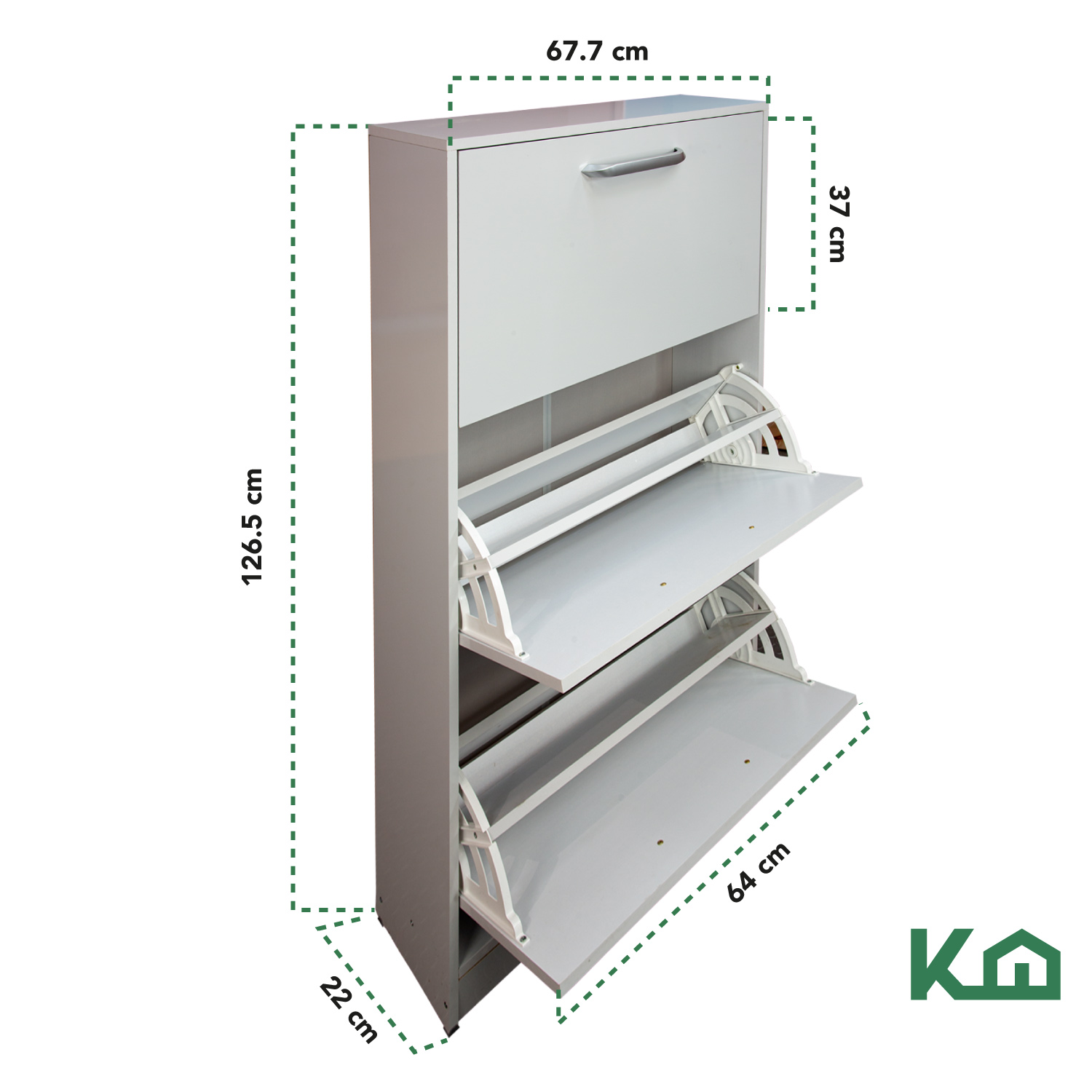 Mueble Zapatero Zapatera Organizador Madera 18 Pares Hogar Blanco